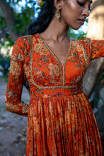 Load image into Gallery viewer, Sunset Orange Anarkali Set