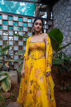 Load image into Gallery viewer, Canary Yellow Corset Skirt Set