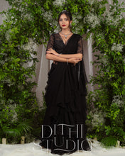 Load image into Gallery viewer, Black Ruffle Drape