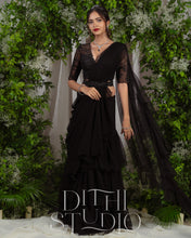 Load image into Gallery viewer, Black Ruffle Drape