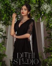 Load image into Gallery viewer, Black Ruffle Drape