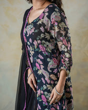 Load image into Gallery viewer, Midnight Bloom Paisley Printed Chanderi Salwar Suit