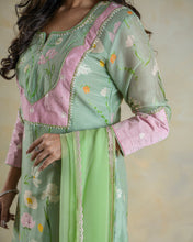 Load image into Gallery viewer, Sage Green Botanical Chanderi Salwar Suit