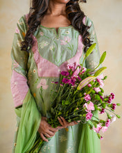 Load image into Gallery viewer, Sage Green Botanical Chanderi Salwar Suit