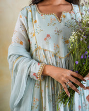 Load image into Gallery viewer, Powder Blue Floral Chanderi Salwar Suit