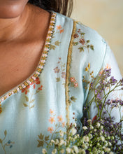 Load image into Gallery viewer, Powder Blue Floral Chanderi Salwar Suit