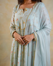 Load image into Gallery viewer, Powder Blue Floral Chanderi Salwar Suit