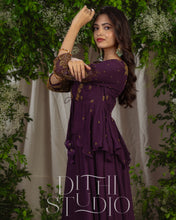 Load image into Gallery viewer, Purple Dress with Peplum Top