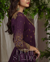 Load image into Gallery viewer, Purple Dress with Peplum Top