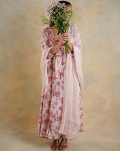 Load image into Gallery viewer, Beige Floral Printed Chanderi Suit Set
