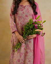 Load image into Gallery viewer, Mauve Floral Chanderi Suit Set