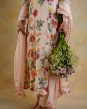 Load image into Gallery viewer, Vibrant Rose Floral Chanderi Suit Set