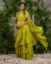 Load image into Gallery viewer, Lime Green Ruffle Dress