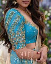 Load image into Gallery viewer, Darkpowder Blue Crop Top and Skirt