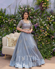 Load image into Gallery viewer, Grey Crop Top and Skirt