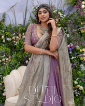 Load image into Gallery viewer, Mauve purple crop top and skirt