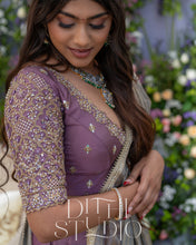 Load image into Gallery viewer, Mauve purple crop top and skirt