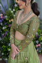 Load image into Gallery viewer, Sage Green Crop Top and Skirt