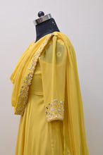 Load image into Gallery viewer, Pastel yellow Drape Anarkali