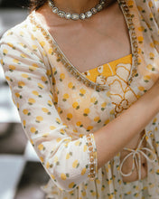 Load image into Gallery viewer, White and Yellow Marigold Skirt Set