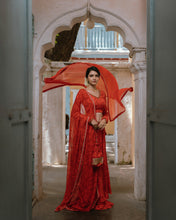 Load image into Gallery viewer, Orange Marigold Crop Top and Skirt