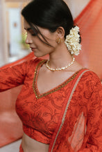 Load image into Gallery viewer, Orange Marigold Crop Top and Skirt