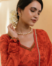 Load image into Gallery viewer, Orange Marigold Crop Top and Skirt