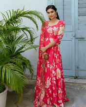 Load image into Gallery viewer, Pink Floral Anarkali