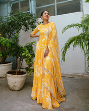 Load image into Gallery viewer, Yellow Floral Anarkali