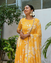 Load image into Gallery viewer, Yellow Floral Anarkali