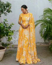 Load image into Gallery viewer, Yellow Floral Anarkali

