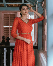 Load image into Gallery viewer, Orange Tier Dress