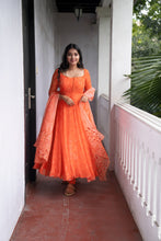 Load image into Gallery viewer, Orange Anarkali