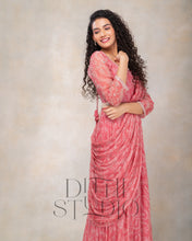 Load image into Gallery viewer, Pink Drape Dress with embroided belt
