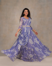 Load image into Gallery viewer, Floral Lavender Drape Dress
