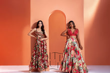 Load image into Gallery viewer, Floral Red Lehenga Set
