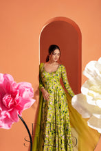 Load image into Gallery viewer, Floral Green Anarkali with Duppata
