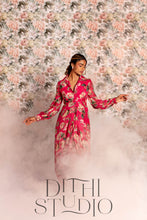 Load image into Gallery viewer, Dark Pink Floral Shirt Dress
