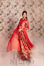 Load image into Gallery viewer, Rust Orange Anarkali with Duppata

