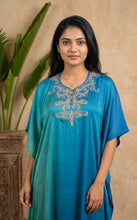 Load image into Gallery viewer, Aqua Teal Dip-Dyed Kaftan Set
