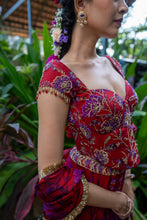 Load image into Gallery viewer, Red &amp; Purple Corset Skirt Set
