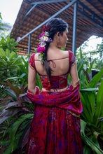Load image into Gallery viewer, Red &amp; Purple Corset Skirt Set
