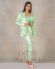 Load image into Gallery viewer, Pastel Green Floral Blazer Set
