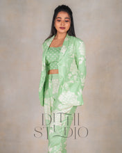 Load image into Gallery viewer, Pastel Green Floral Blazer Set

