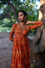 Load image into Gallery viewer, Sunset Orange Anarkali Set
