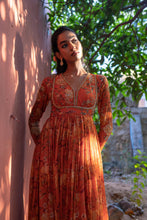Load image into Gallery viewer, Sunset Orange Anarkali Set
