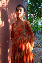 Load image into Gallery viewer, Sunset Orange Anarkali Set
