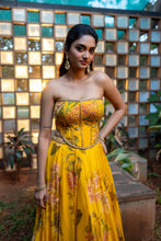 Load image into Gallery viewer, Canary Yellow Corset Skirt Set
