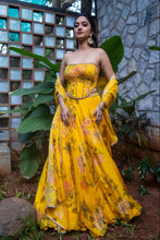 Load image into Gallery viewer, Canary Yellow Corset Skirt Set
