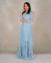 Load image into Gallery viewer, Pastel Blue Floral Anarkali with Jacket
